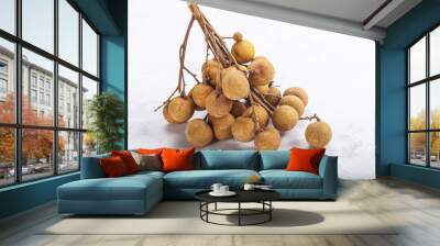 Ripe sweet tropical Longan fruit Wall mural