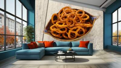 Salted tasty pretzel Wall mural