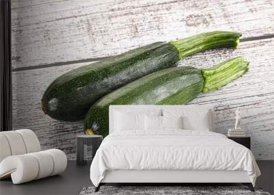 Sliced raw young green zucchini Wall mural