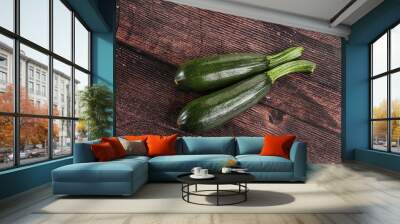 Sliced raw young green zucchini Wall mural