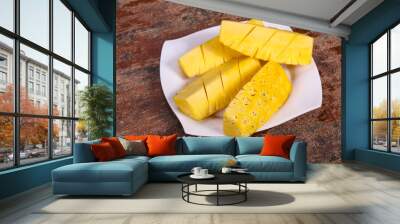 Sliced sweet ripe tasty pineapple Wall mural