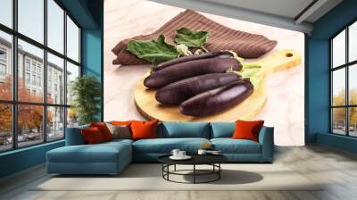 Small few baby eggplant over board Wall mural