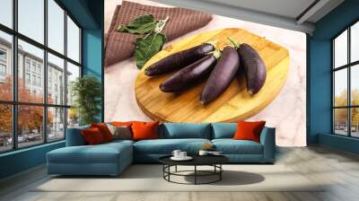 Small few baby eggplant over board Wall mural