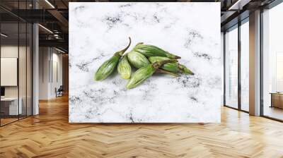 Small organic young green eggplant Wall mural