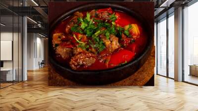 Stewed lamb in tomato sauce Wall mural