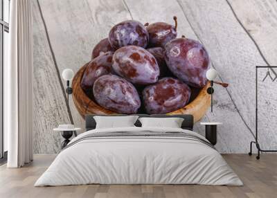 Sweet and rasty ripe plum Wall mural