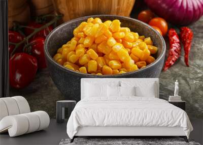 Sweet canned ripe corn grain Wall mural