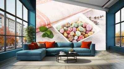 Sweet glazed peanut candy heap Wall mural