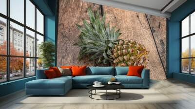 Sweet organic ripe tropical pineapple Wall mural