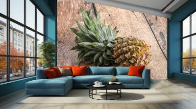 Sweet organic ripe tropical pineapple Wall mural