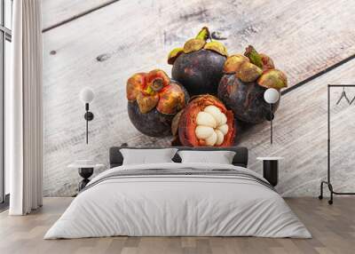 Sweet purple organic tropical mangosteen Wall mural