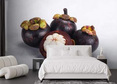 Sweet ripe juicy tropical Mangosteen Wall mural