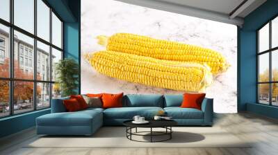 Sweet yellow raw corn cob Wall mural