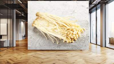 Tasty raw enoki mushroom heap Wall mural