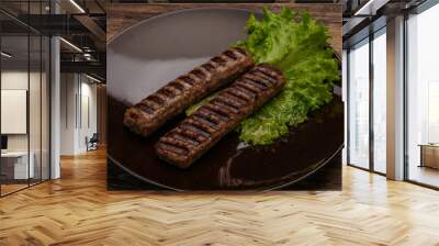 Two Grilled kebeb beef sausages Wall mural