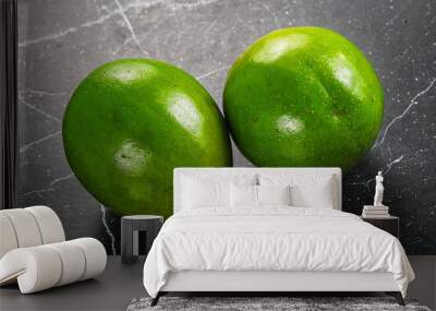 Two ripe green exotic avocado fruit Wall mural