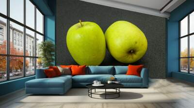 Two ripe green sweet apples Wall mural