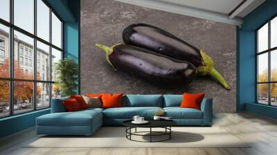 Two ripe raw eggplant isolated Wall mural