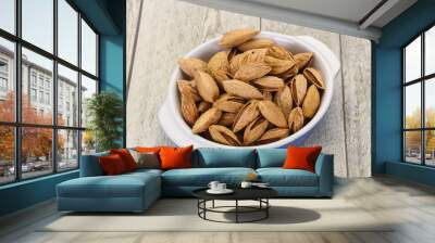 Unpeeled Almonds nuts Wall mural