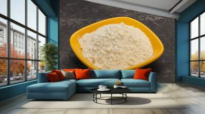 Wheat flour heap in the bowl Wall mural