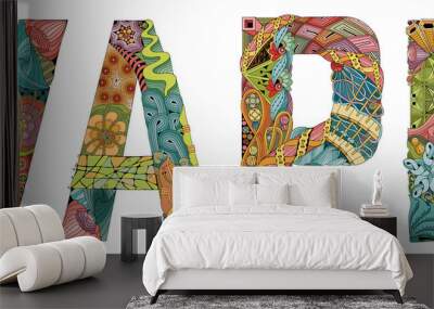 Word VAPE. Vector decorative zentangle object Wall mural