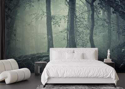 spooky tree with twisted roots Wall mural