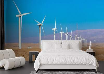 Wind turbine farm - renewable, sustainable and alternative energy Wall mural