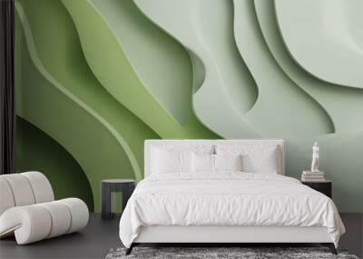 abstract minimalistic wallpapers for a tech company Pear specializing in coding featuring sleek digital pear logos in shades of green and gray conveying.jpe Wall mural