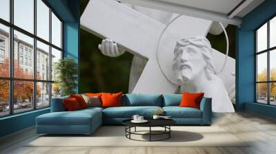 Statue of Jesus Christ carrying the cross Wall mural