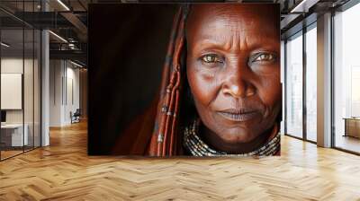 Himba woman posing in northern namibia Wall mural