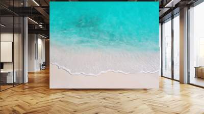 Turquoise water meeting white sand on tropical beach Wall mural