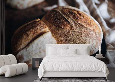 Fresh homemade healthy natural bread Wall mural