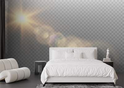 Vector transparent sunlight special lens flare light effect. Sun flash	 Wall mural