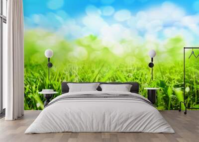 green grass blurred background Wall mural