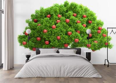 red apple tree isolated 3D illustration Wall mural