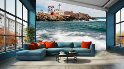 A wonderful lighthouse perched on an island in Maine.  Wall mural