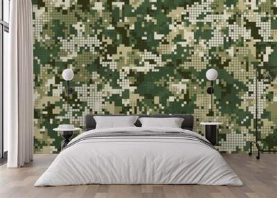 Abstract military or hunting camouflage seamless pattern background Wall mural