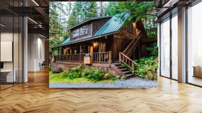 alaska cabin Wall mural