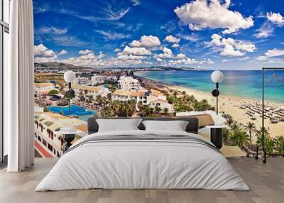 Aerial view on Playa d'en Bossa, Ibiza, Spain Wall mural