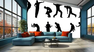 12 male work poses (vector) Wall mural