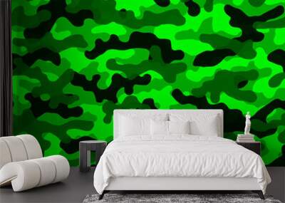 Camouflage pattern background. Classic clothing style masking camo repeat print Wall mural