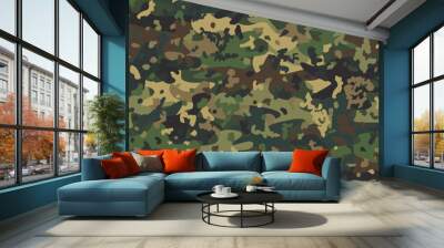 Camouflage seamless pattern background masking camo repeat print Wall mural