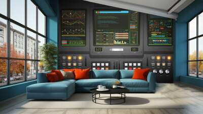 lo-fi user interface. Creative template in the style of science fiction. Wall mural