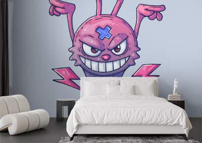 the hare is a rock star. arrogant rabbit in a steep posture. cartoon illustration for print and web. Wall mural