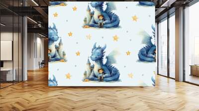 dragon and the stars Wall mural