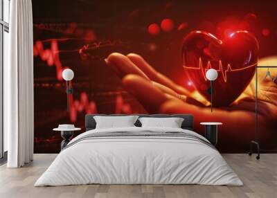 Heart disease, myocardial infarction, innovative technologies, medicine of the future. Wall mural