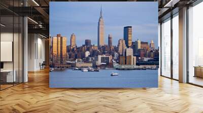 ny skyline at dusk Wall mural