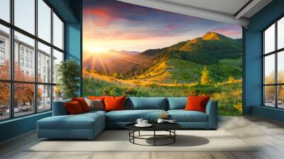 beautiful summer landscape in the mountains Wall mural