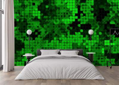 Military camouflage seamless pattern. Urban digital pixel style. Wall mural