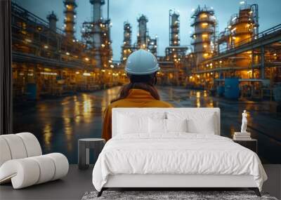 Night Shift Refinery Worker  Wall mural